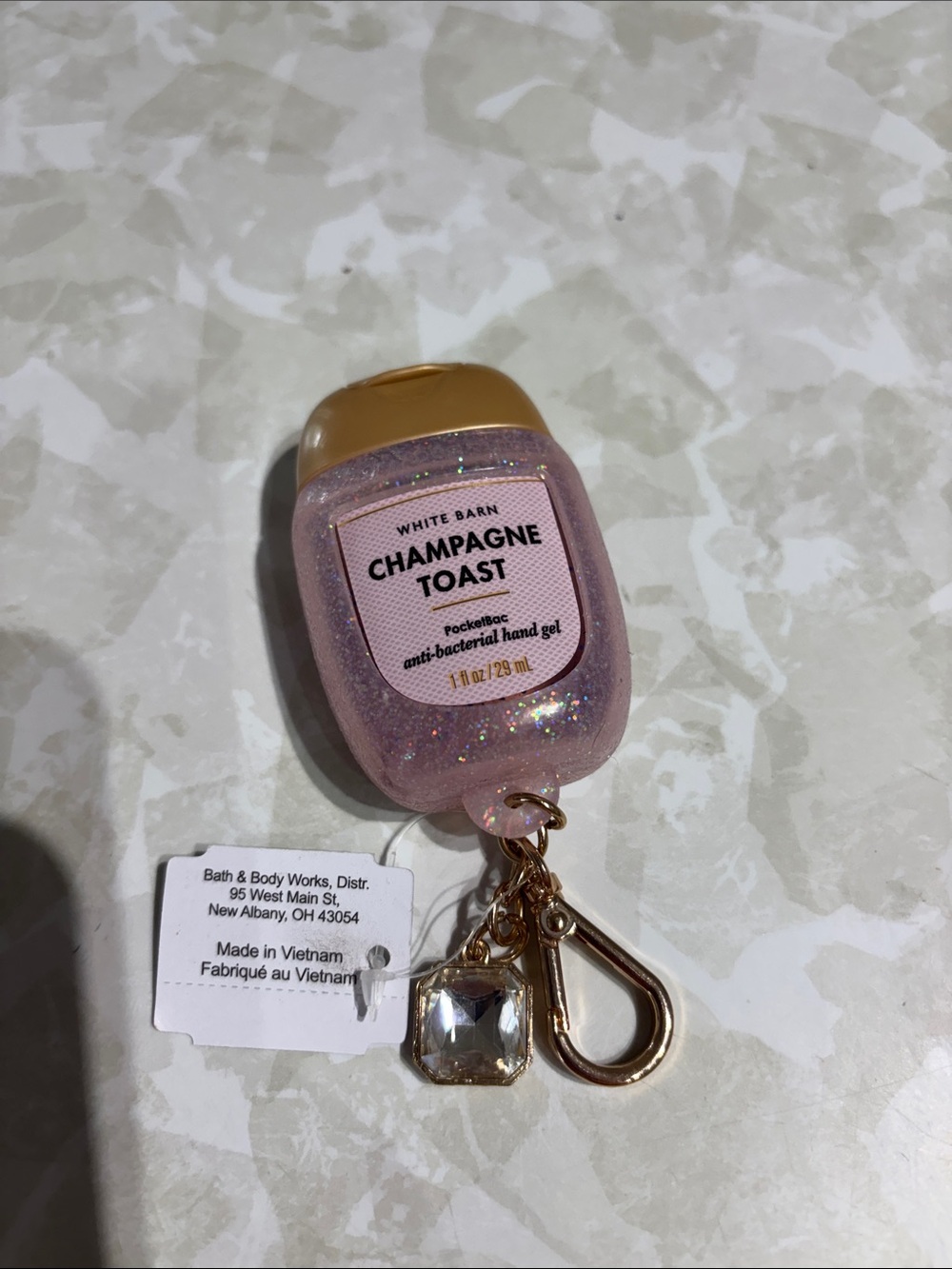Bath & Body Works Pink Glitter Champagne Toast PocketBac with Gold Accents
